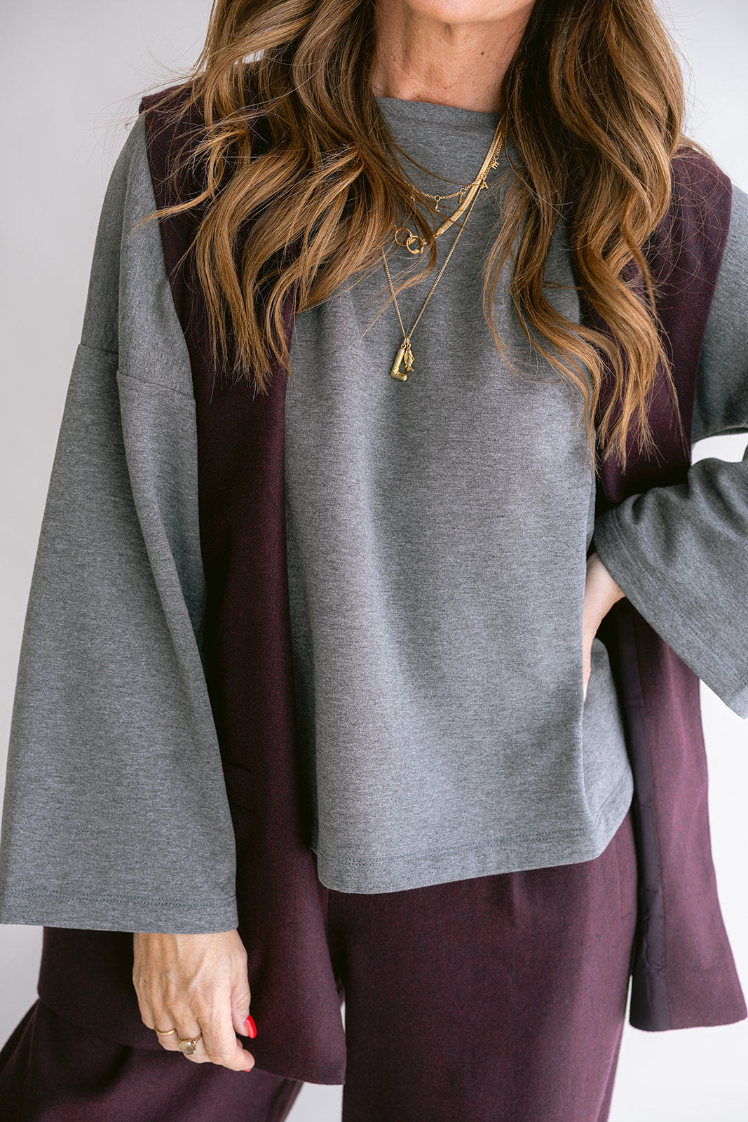 Puck Gilet Deep Plum