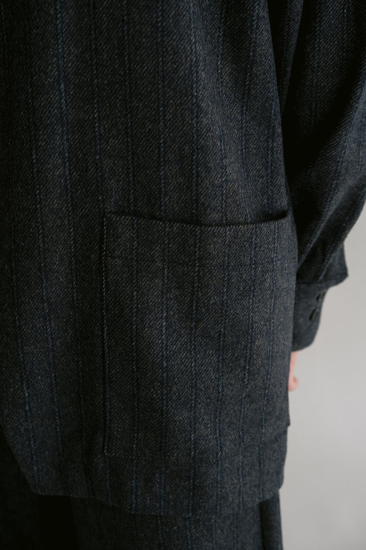 Puck Gilet Grey Cobalt Stripe