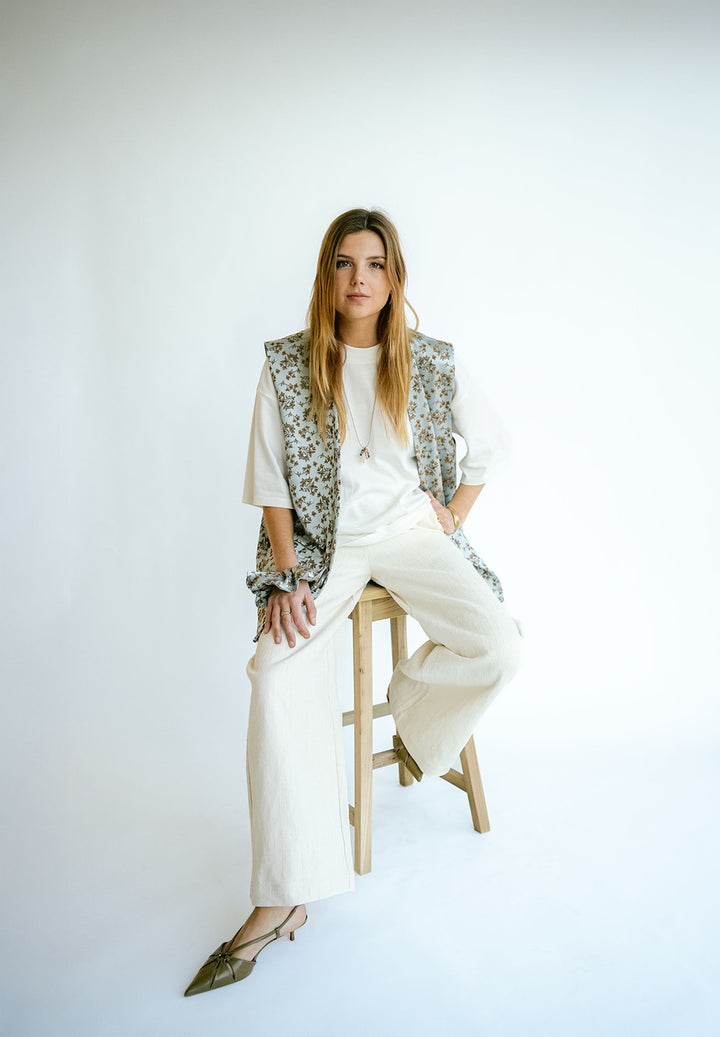 Puck Gilet Ice Blue Flower