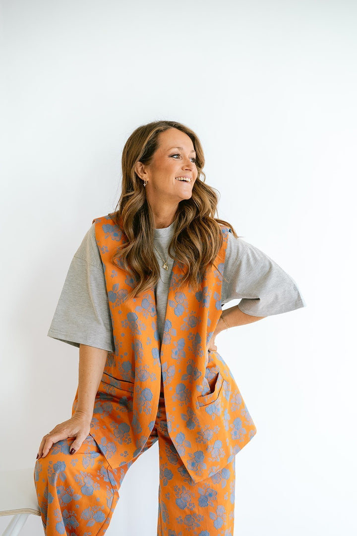 Puck Gilet Orange Flower