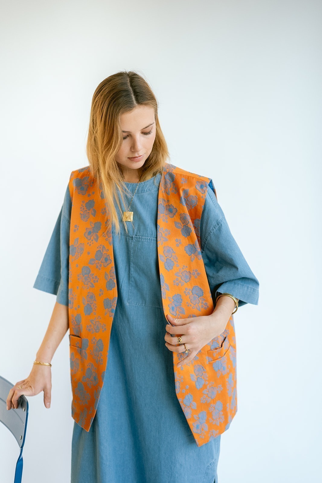 Puck Gilet Orange Flower