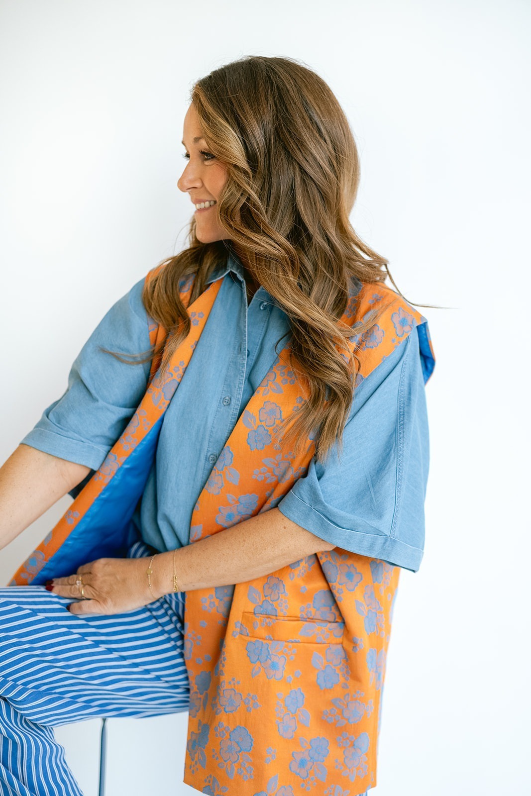 Puck Gilet Orange Flower