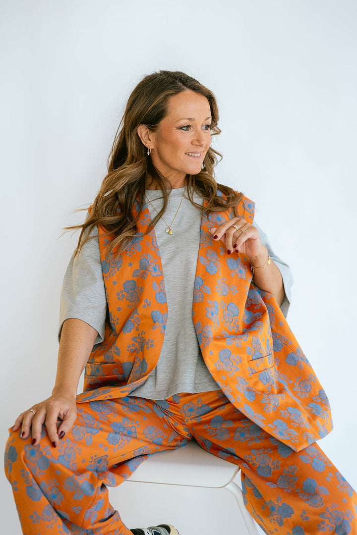 Puck Gilet Orange Flower