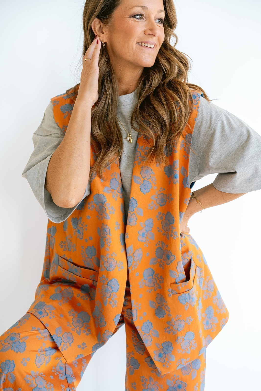 Puck Gilet Orange Flower