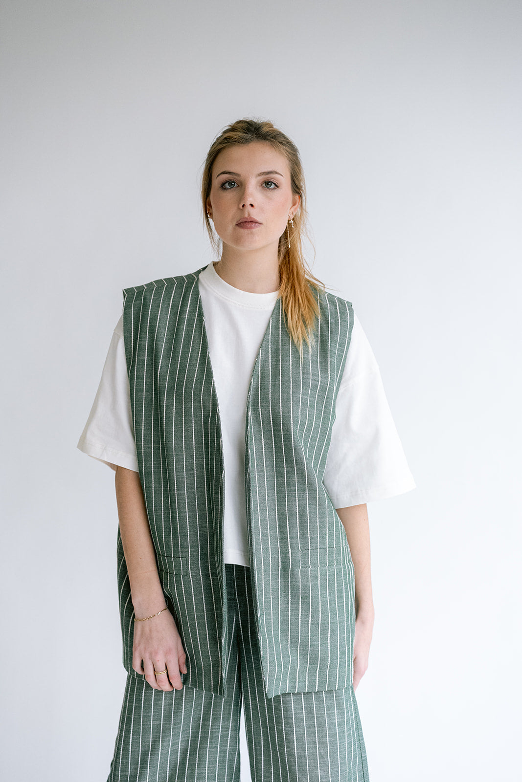 Puck Gilet Verde Stripe