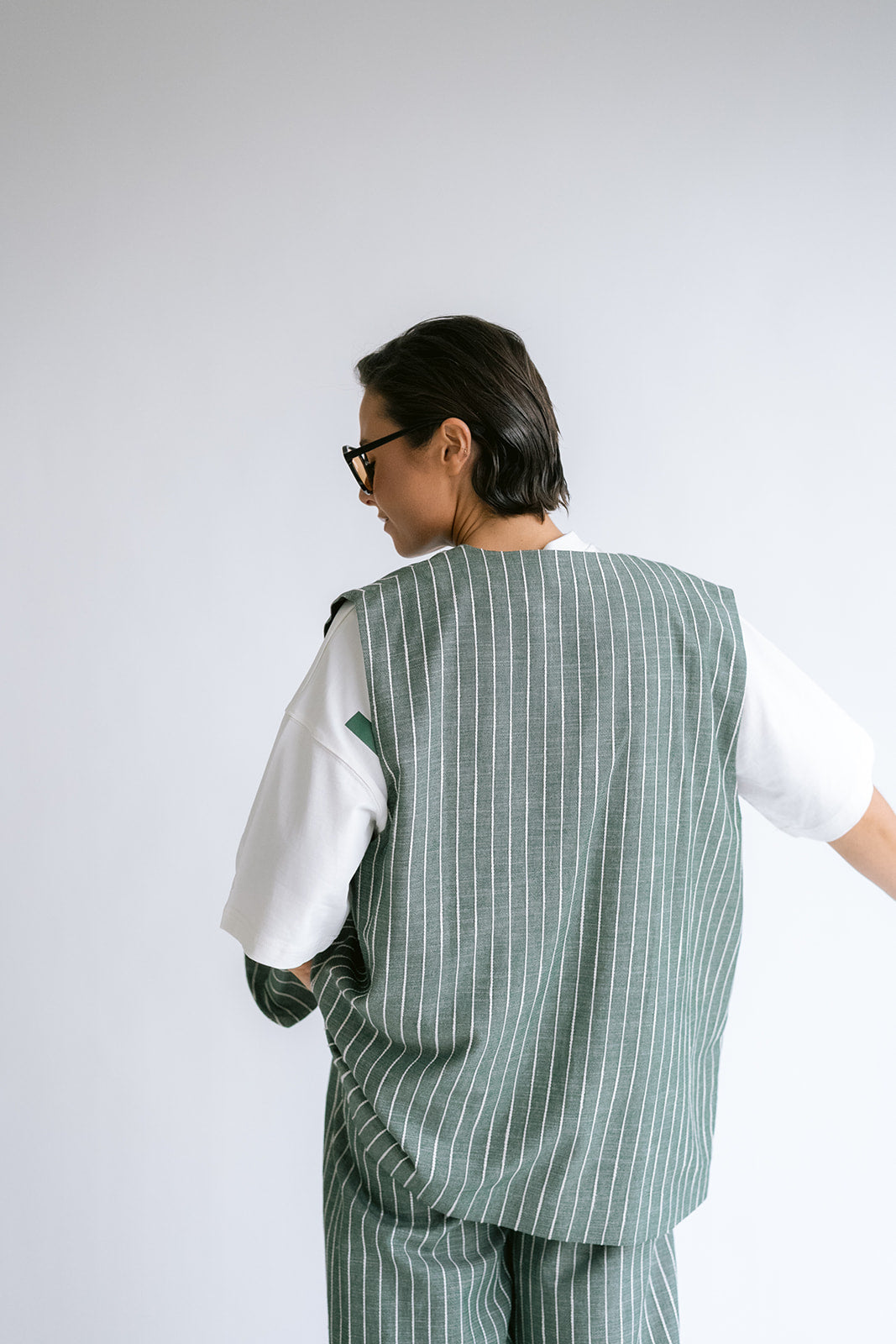 Puck Gilet Verde Stripe