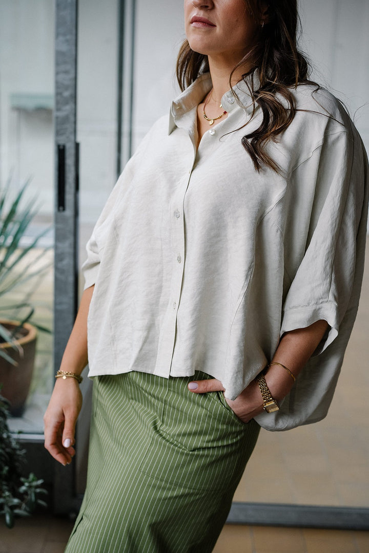 Rosalie Skirt Green Stripe