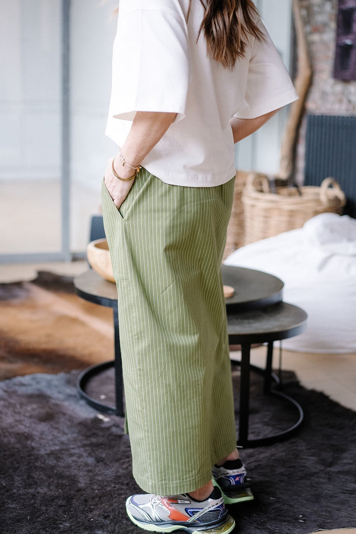 Rosalie Skirt Green Stripe