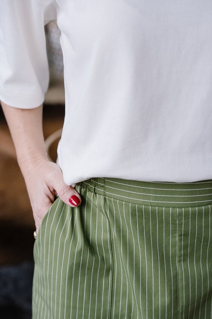 Rosalie Skirt Green Stripe