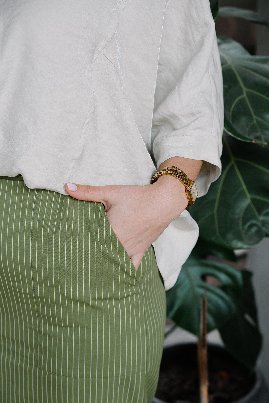 Rosalie Skirt Green Stripe