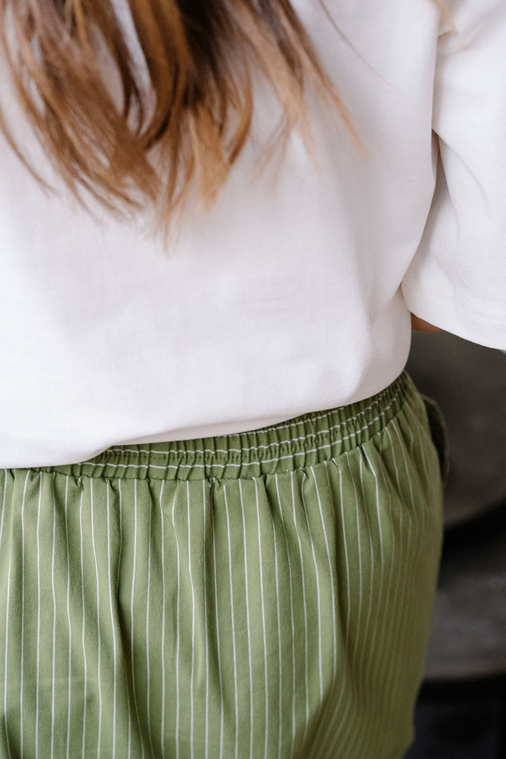 Rosalie Skirt Green Stripe