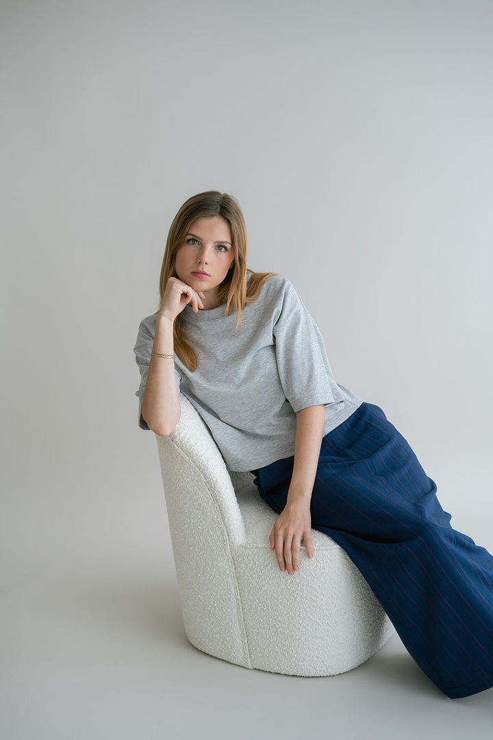 Rose Skirt Red Navy Stripe