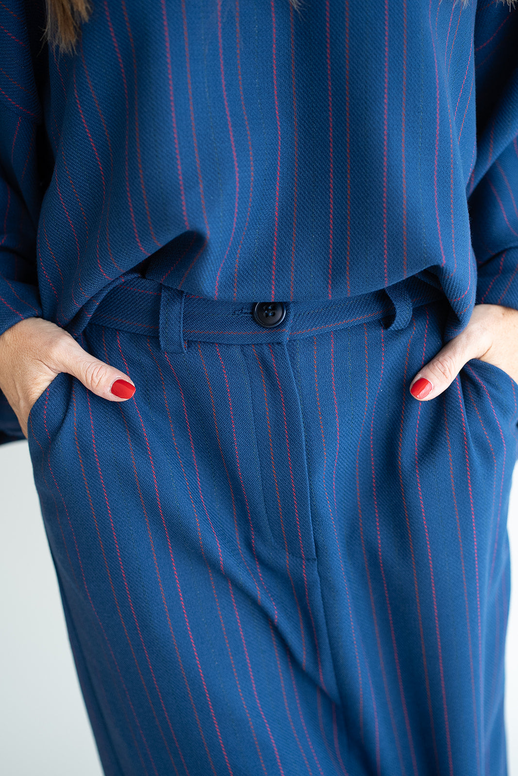 Rose Skirt Red Navy Stripe