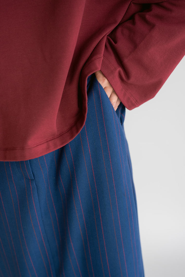 Rose Skirt Red Navy Stripe