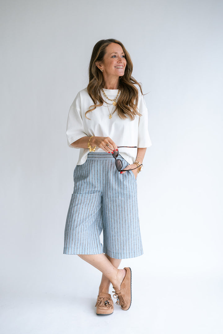 Sam Bermuda Blue Linen