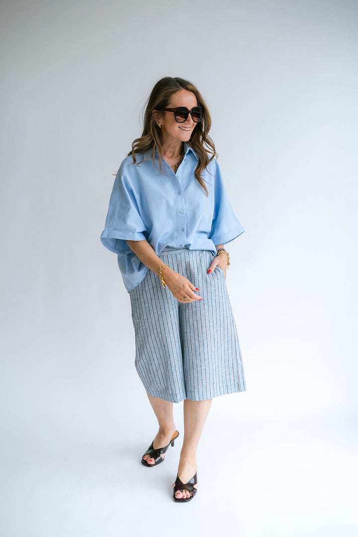 Sam Bermuda Blue Linen