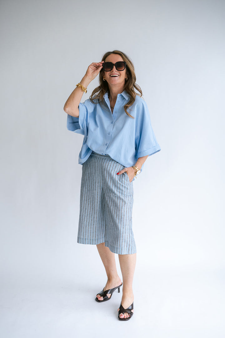 Sam Bermuda Blue Linen