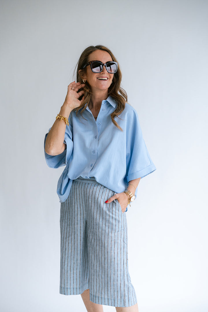 Sam Bermuda Blue Linen