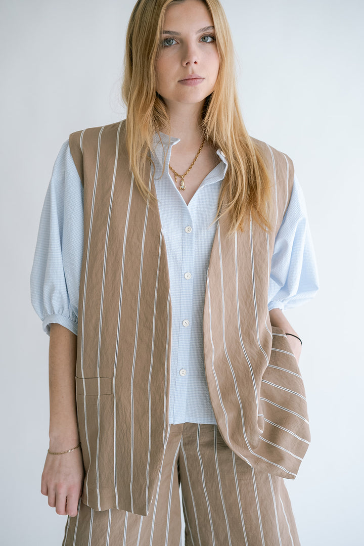 Sam Bermuda Taupe Stripe