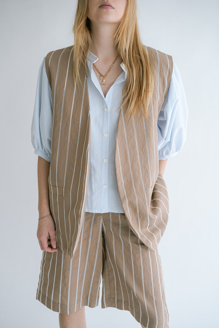 Sam Bermuda Taupe Stripe