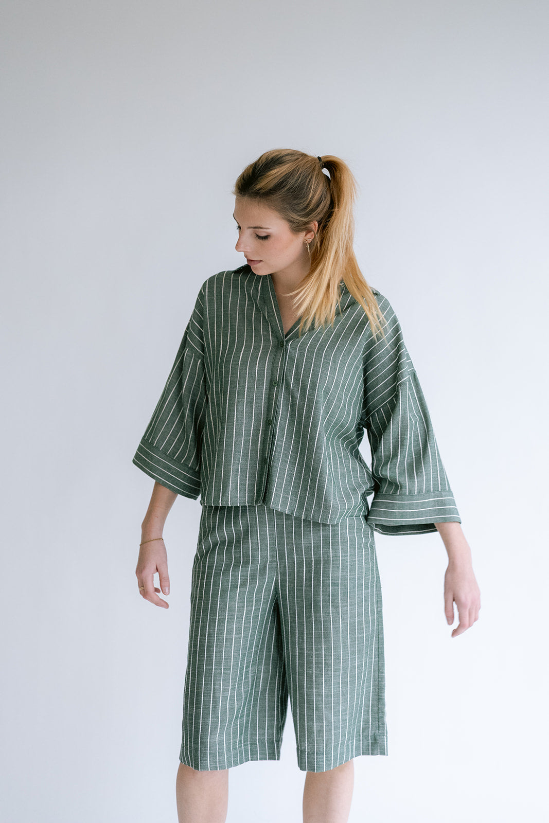 Sam Bermuda Verde Stripe