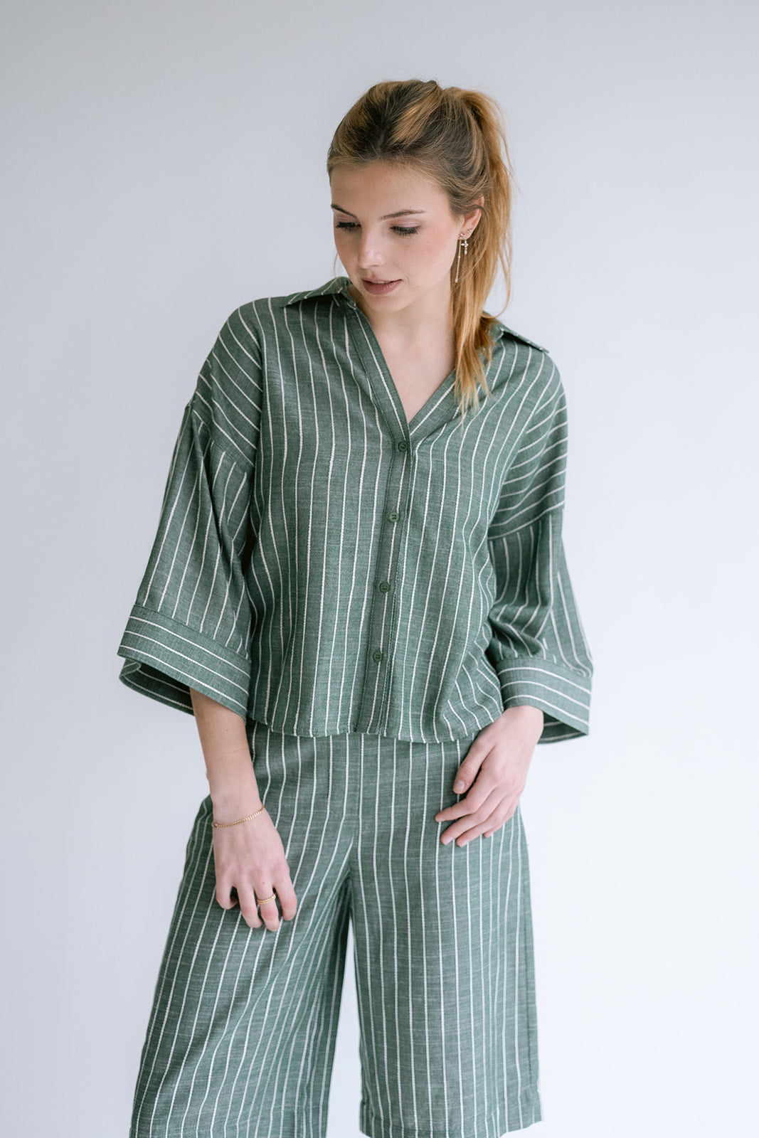Sam Bermuda Verde Stripe
