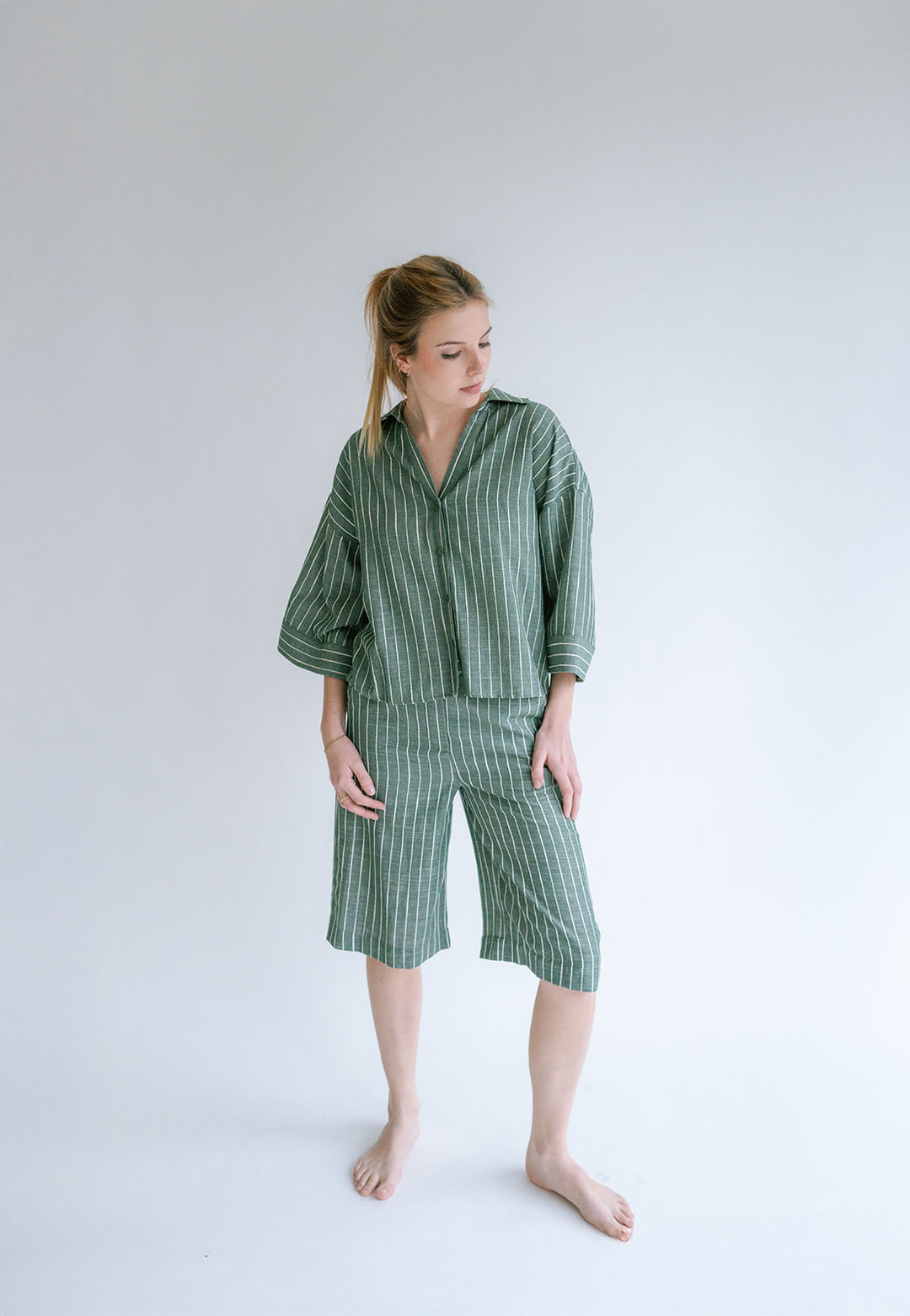 Sam Bermuda Verde Stripe