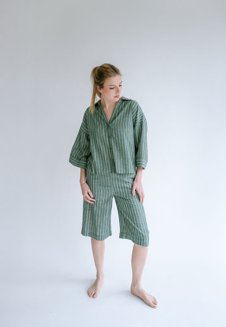 Sam Bermuda Verde Stripe