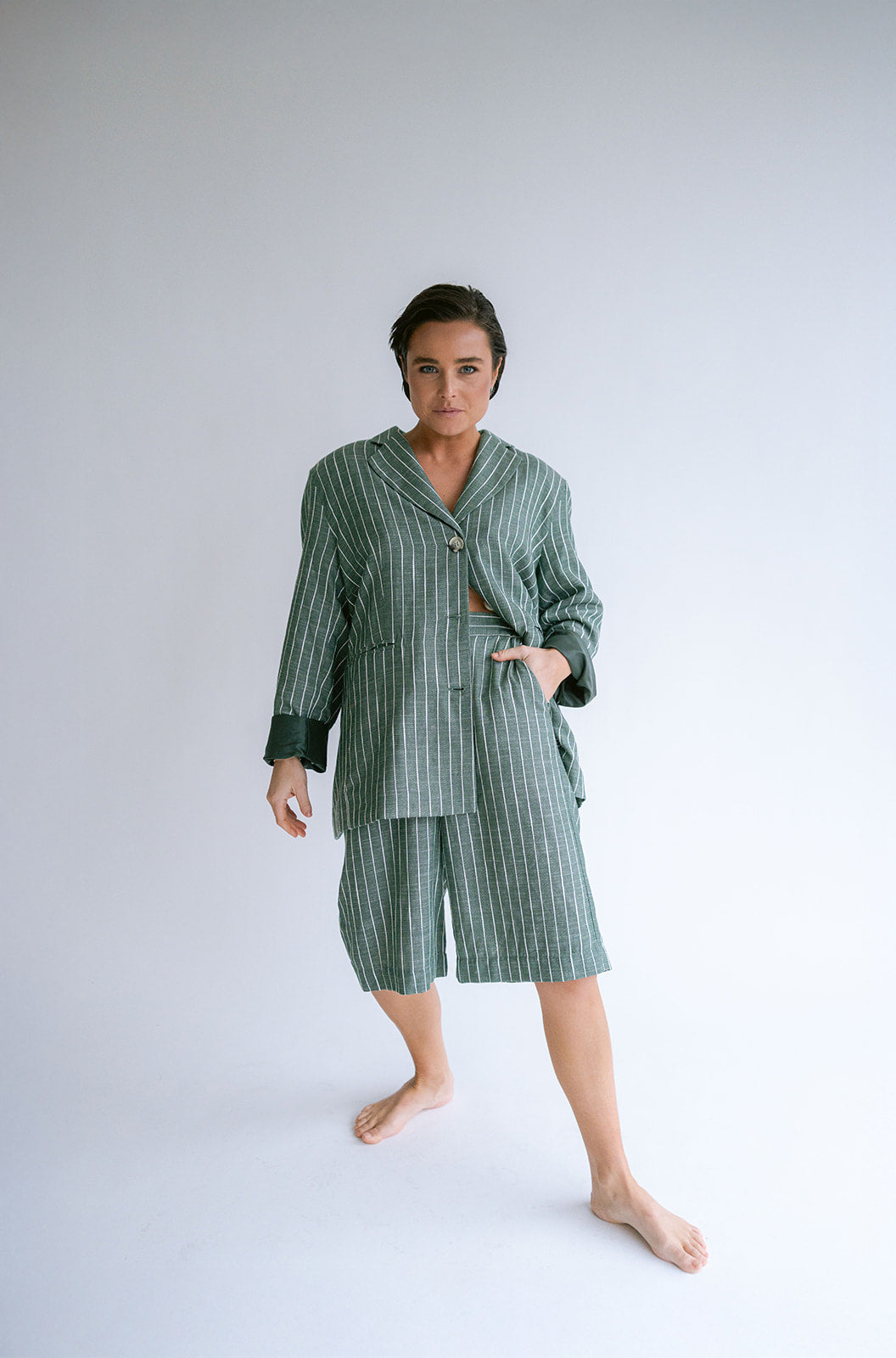 Sam Bermuda Verde Stripe