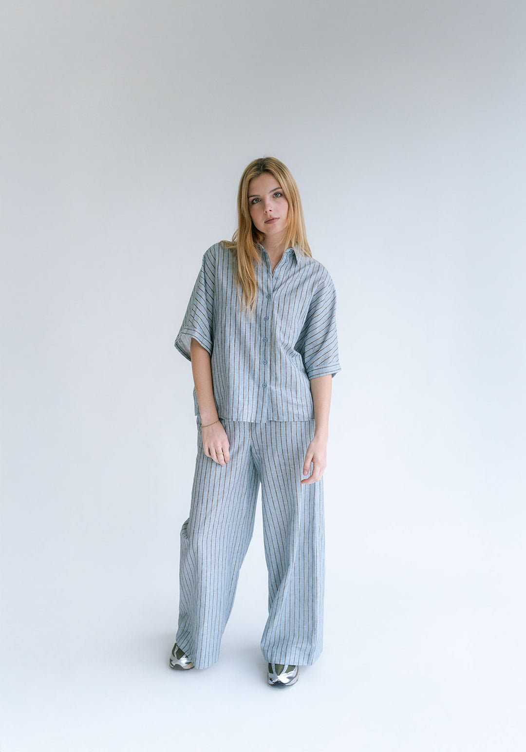 Sam Pants Blue Linen