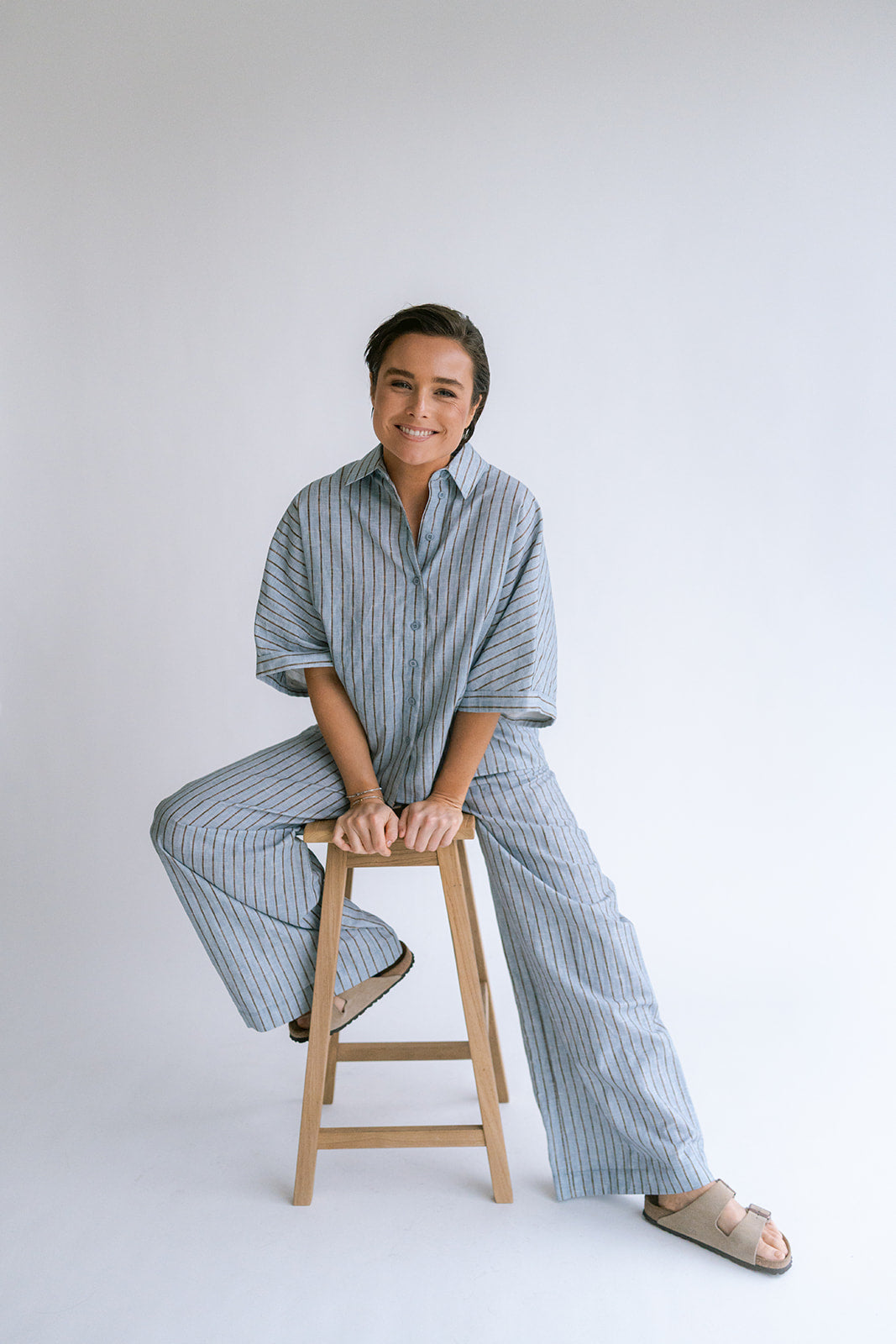 Sam Pants Blue Linen