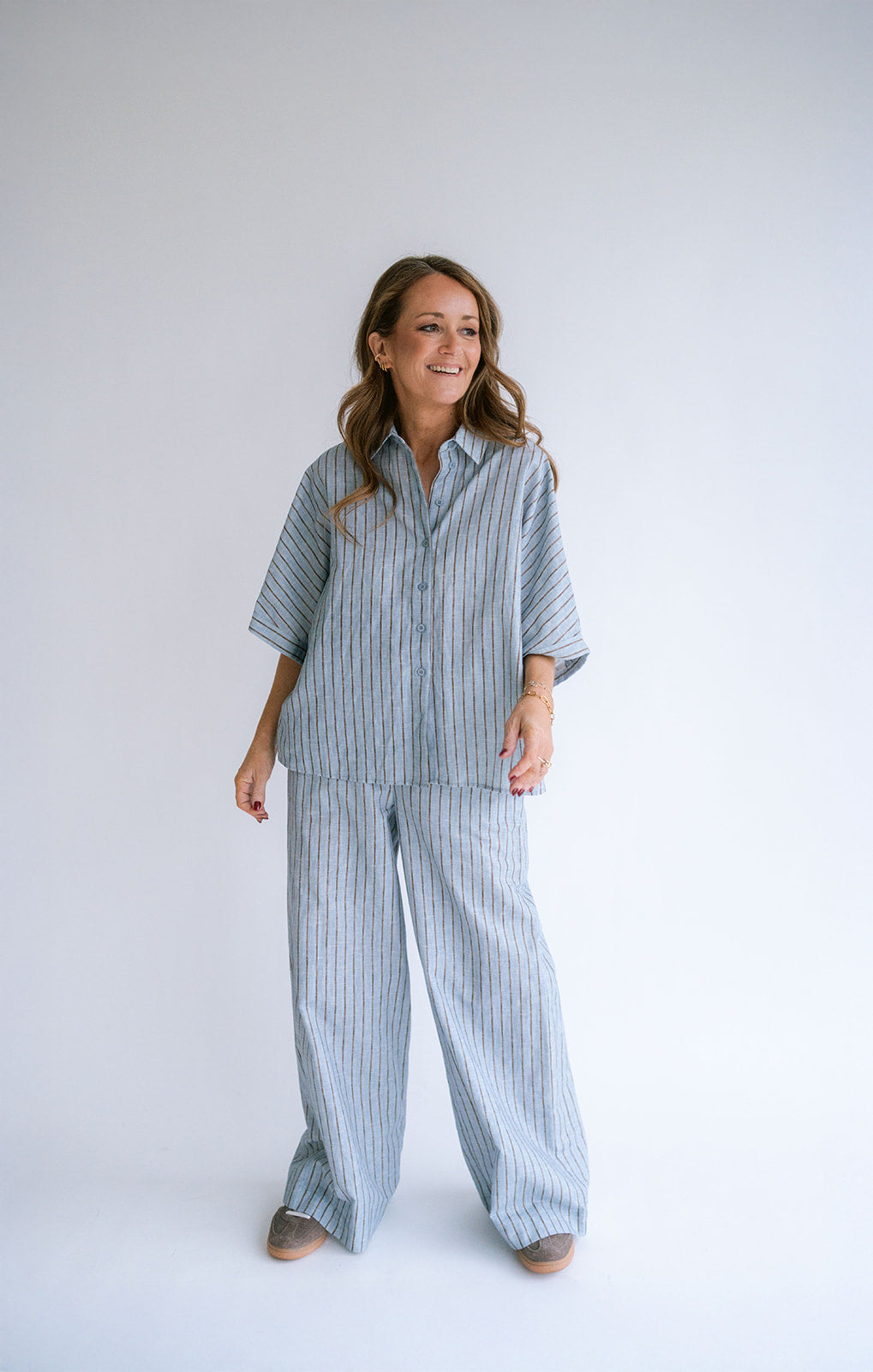 Sam Pants Blue Linen