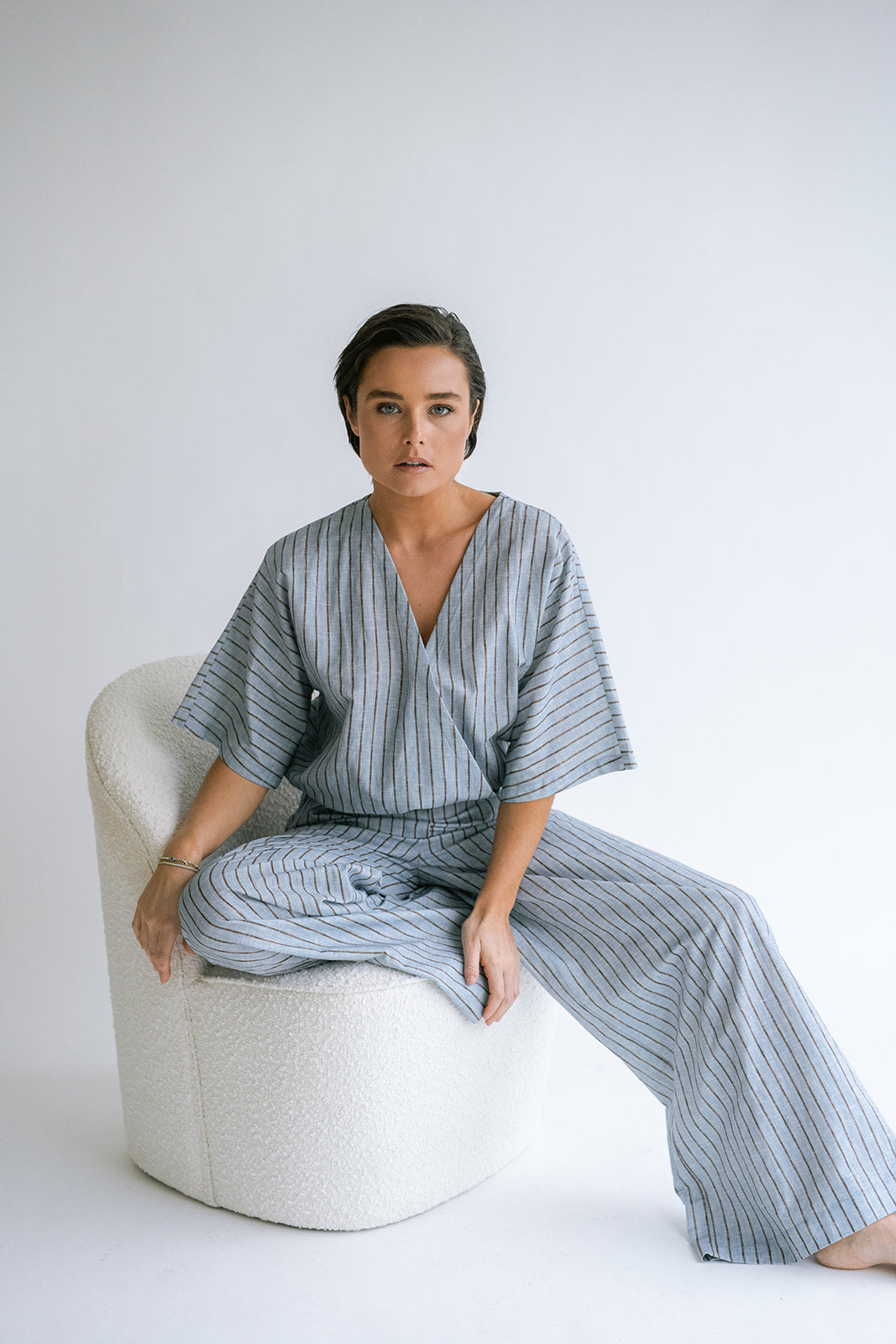 Sam Pants Blue Linen