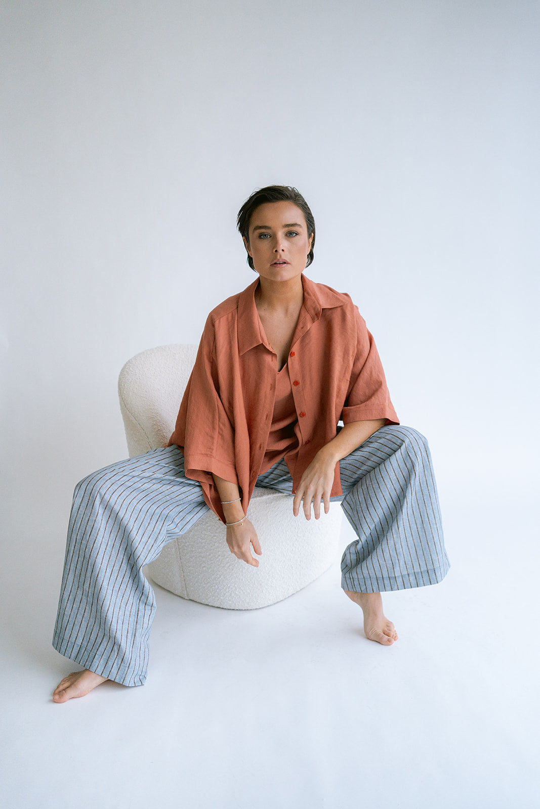 Sam Pants Blue Linen