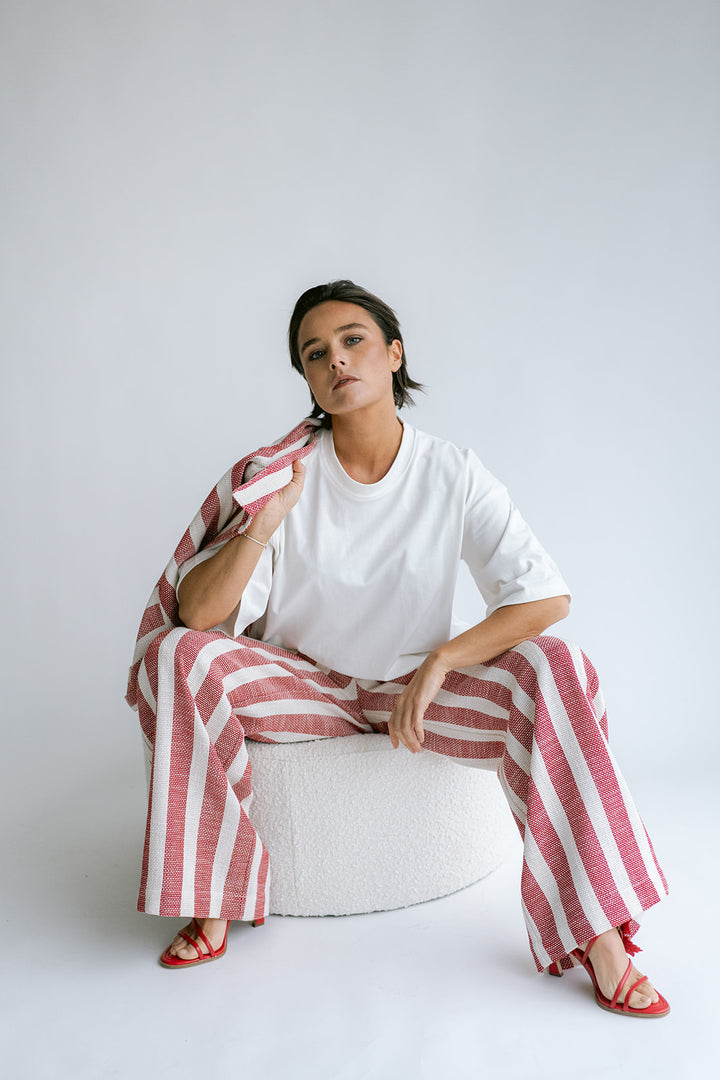 Sam Pants Bold Red Stripe