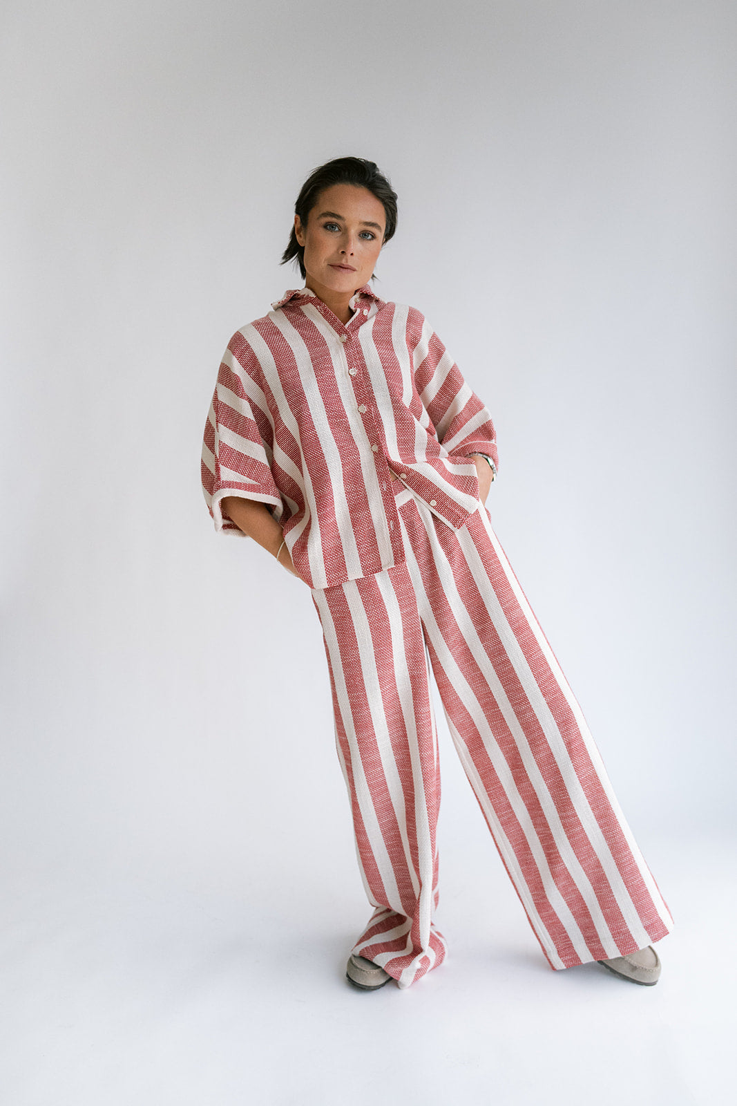 Sam Pants Bold Red Stripe
