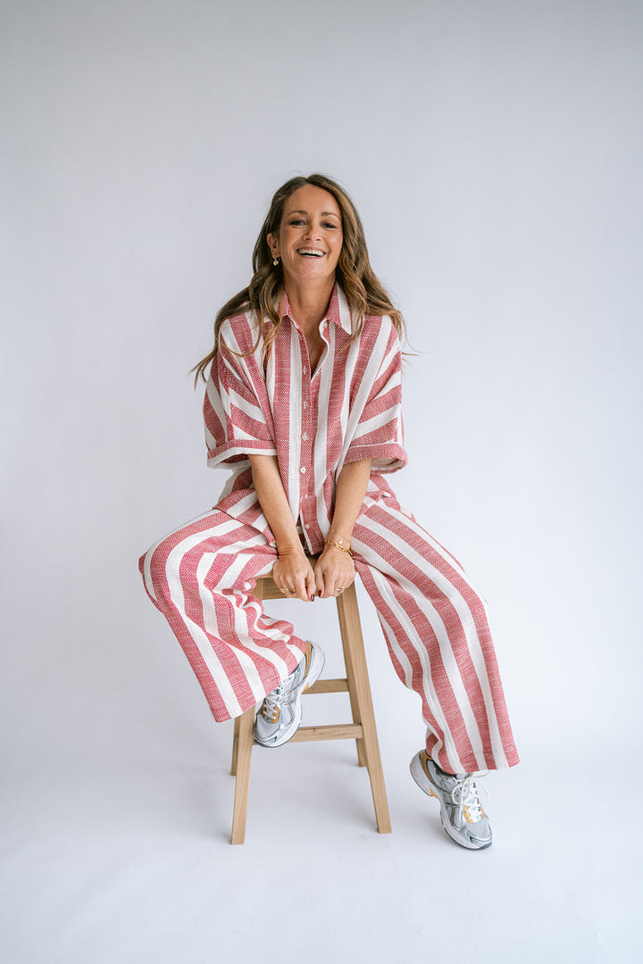 Sam Pants Bold Red Stripe