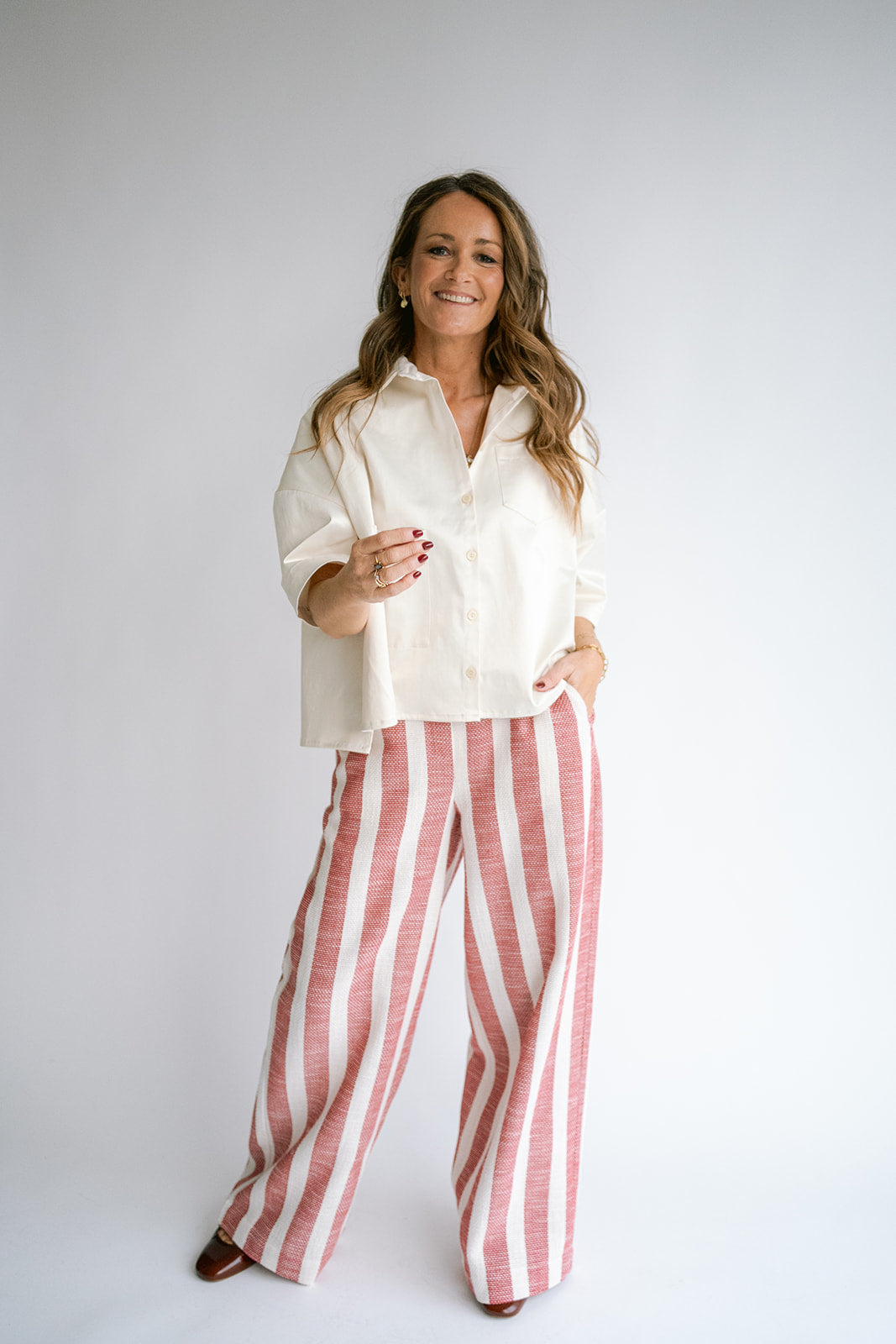 Sam Pants Bold Red Stripe