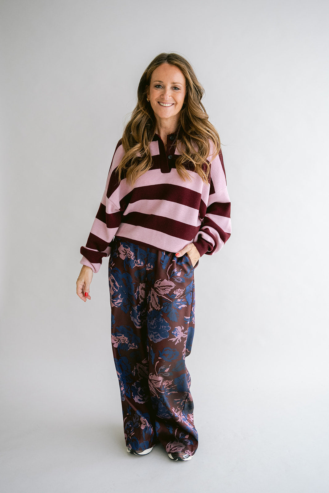 Sam Pants Bordeaux Flower