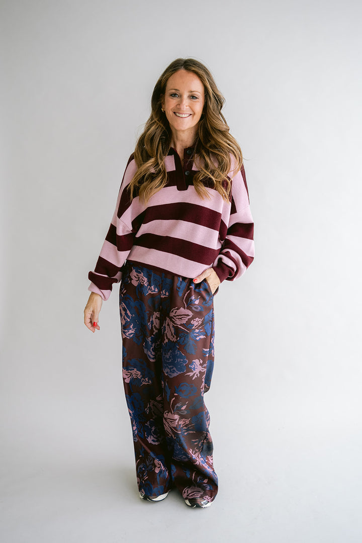 Sam Pants Bordeaux Flower