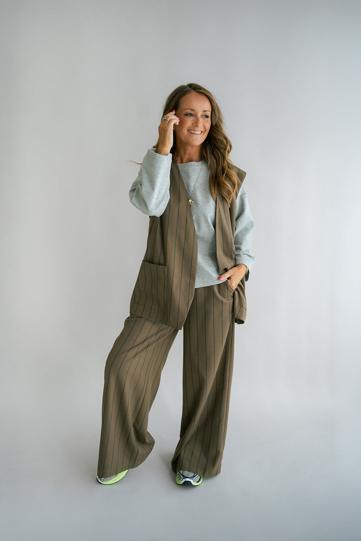 Sam Pants Brown Green Stripe