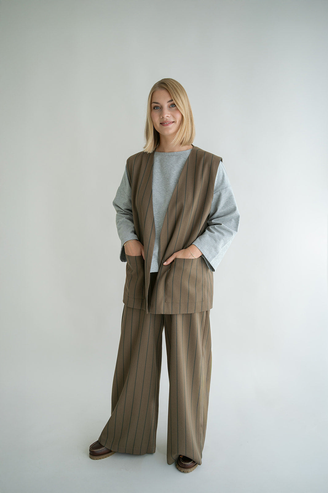 Sam Pants Brown Green Stripe