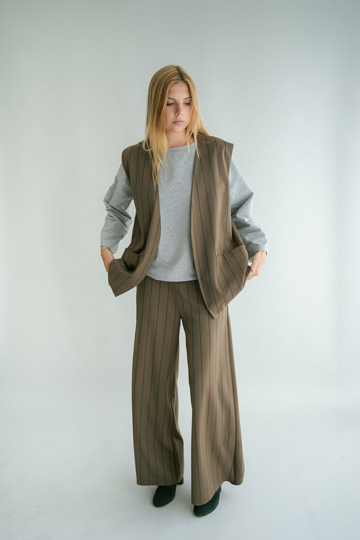 Sam Pants Brown Green Stripe