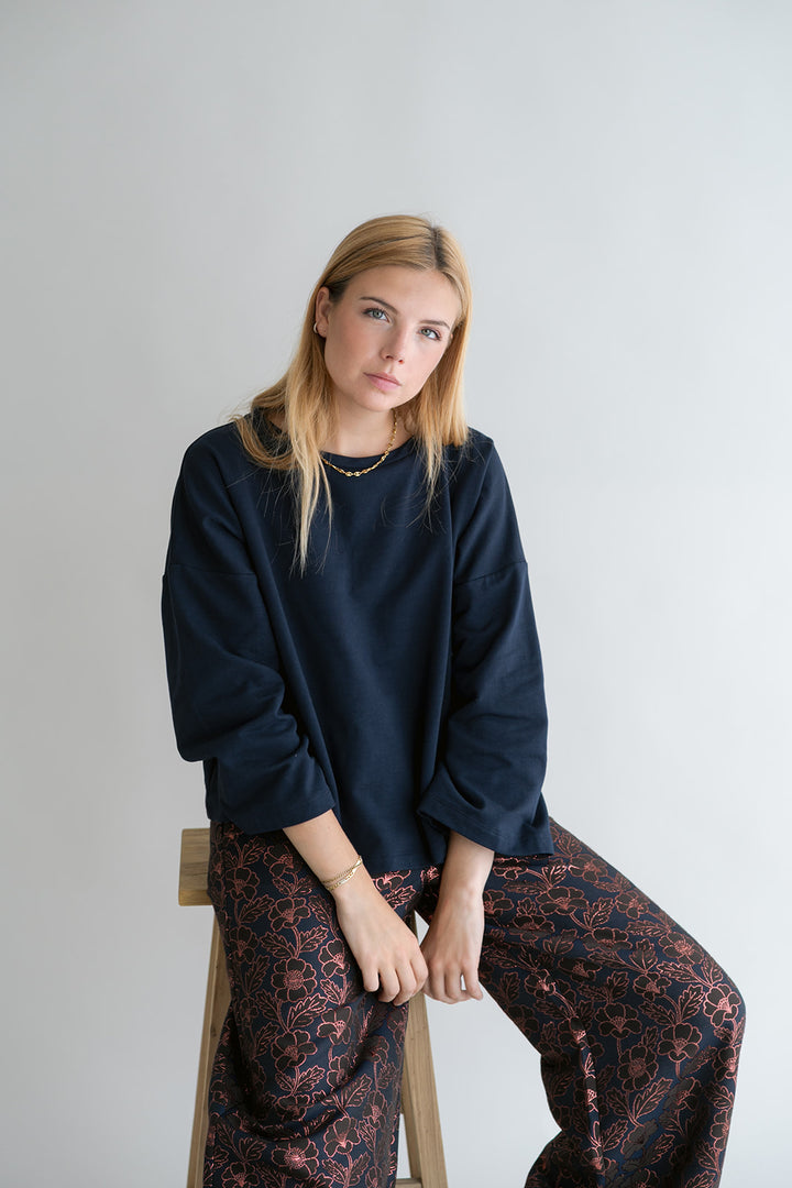 Sam Pants Brown Lurex Flower