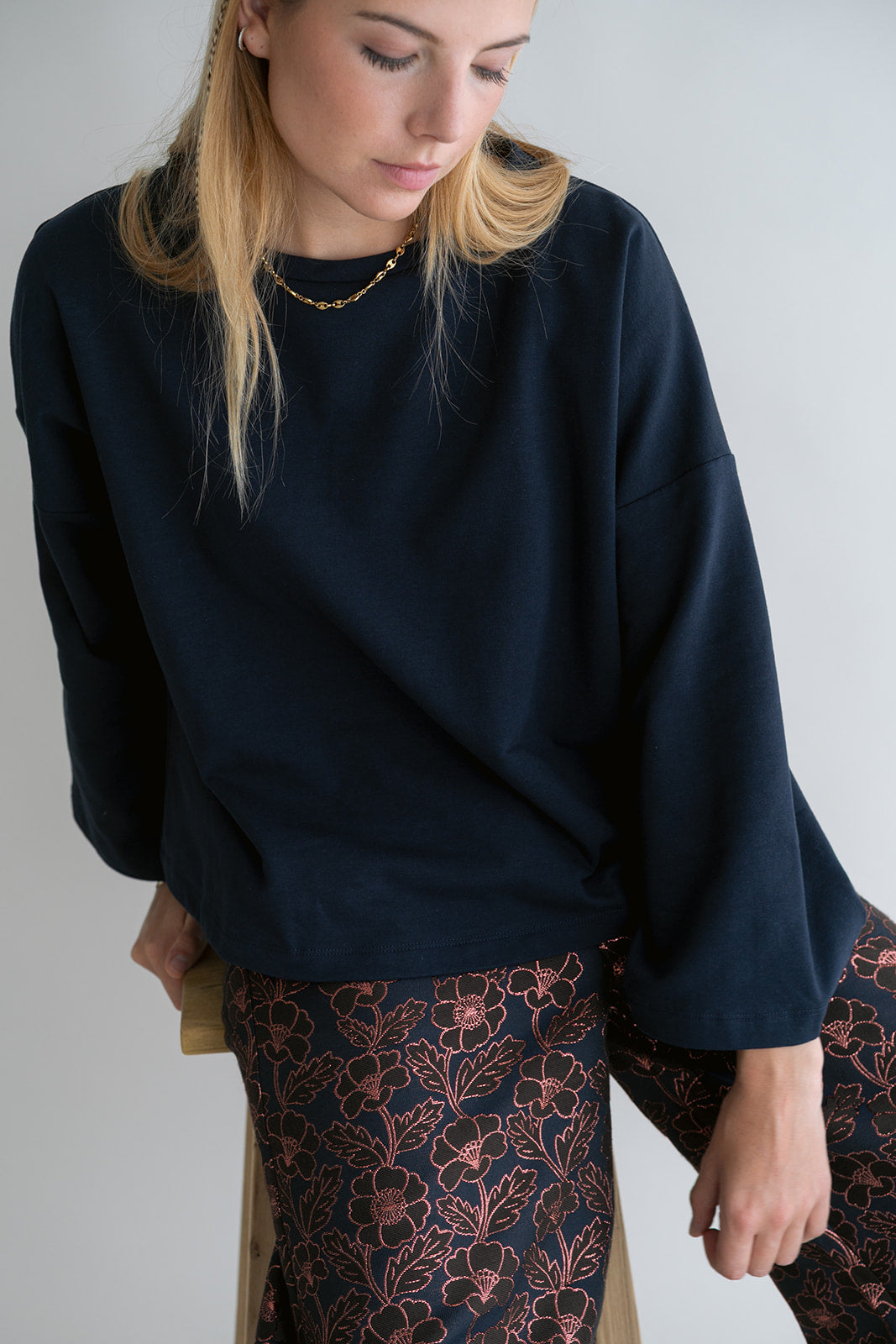 Sam Pants Brown Lurex Flower