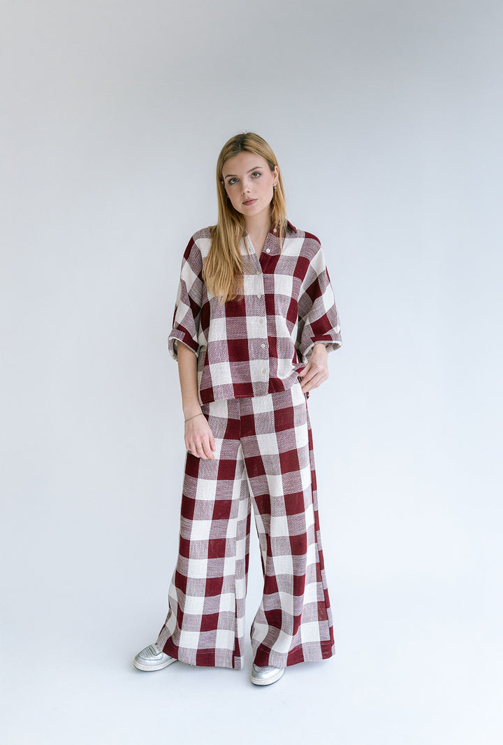 Sam Pants Burgundy Square