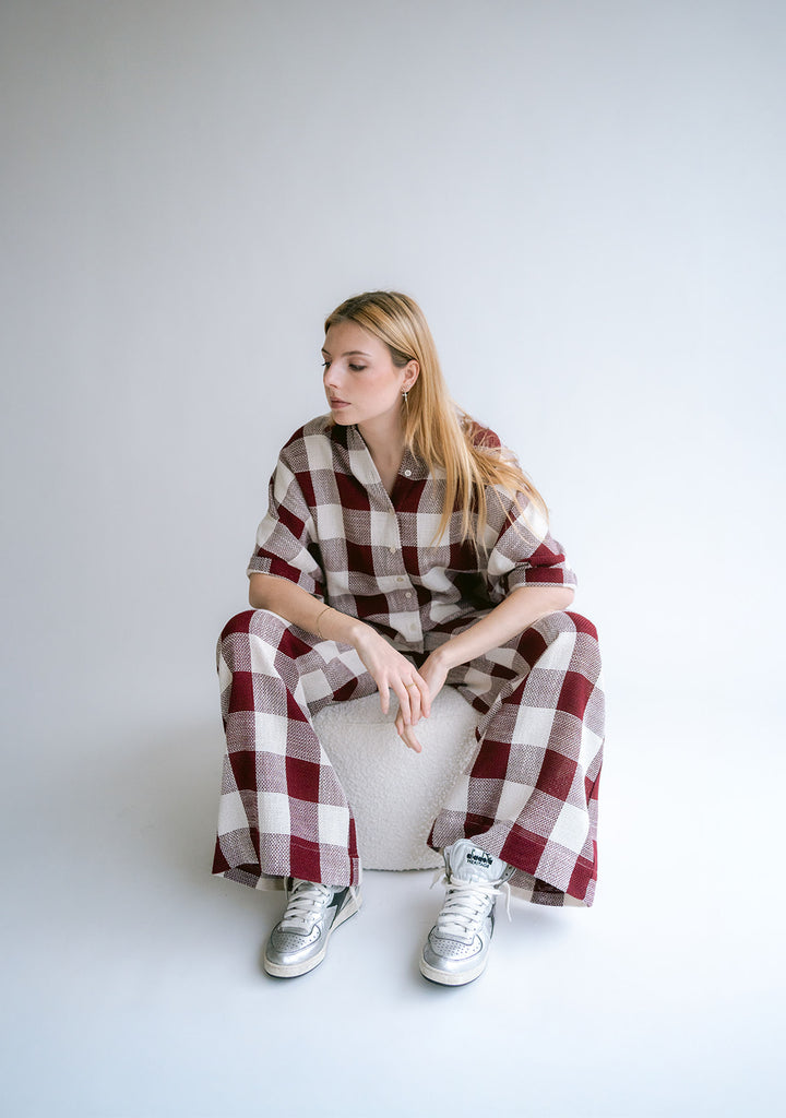 Sam Pants Burgundy Square