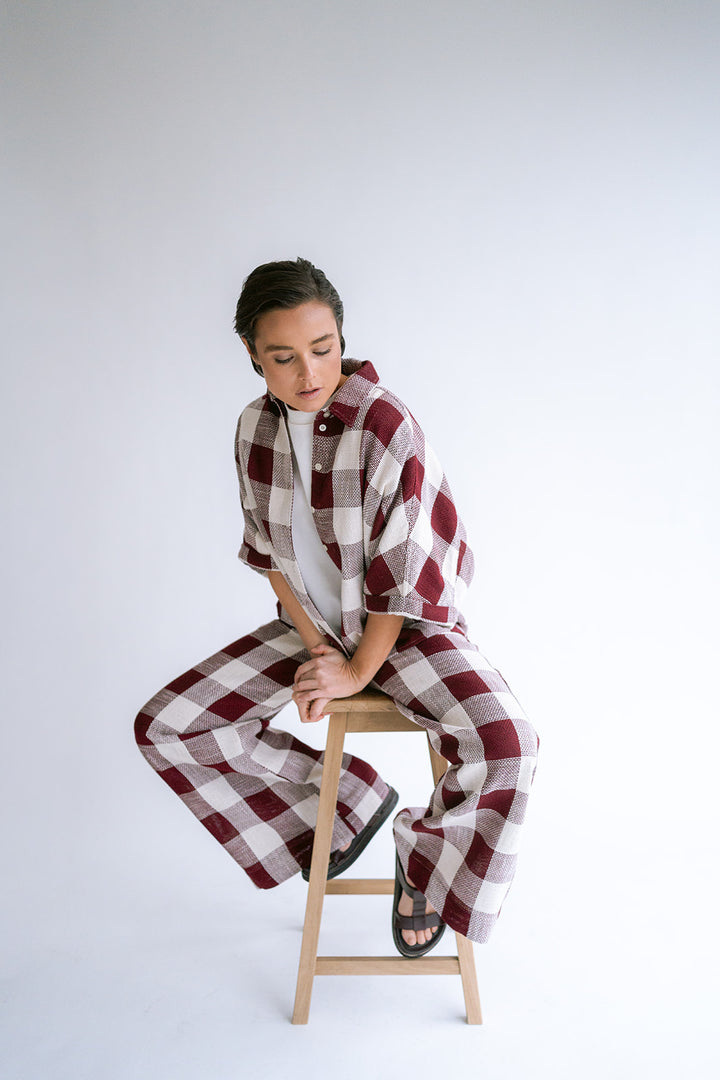 Sam Pants Burgundy Square