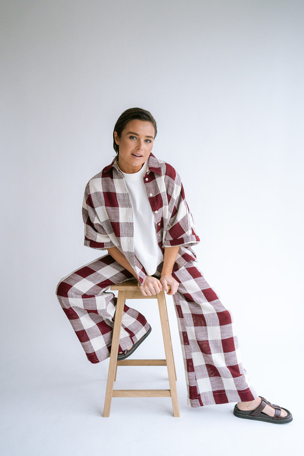 Sam Pants Burgundy Square