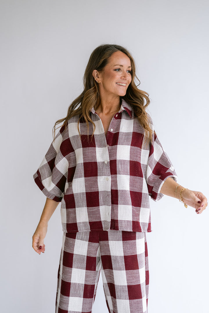Sam Pants Burgundy Square